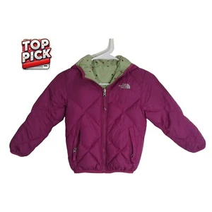 The North Face 550 Youth Girls Reversible Hooded Down Jacket Medium 10-12 Pink - Picture 1 of 20