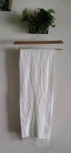 Cejon Fringe Italian Scarf White Womens Accessories Long One Size - Picture 1 of 4