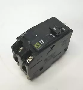Square D QO250 Steckschutzschalter 2-polig 50 Ampere 120/240V - gelb "D" - Bild 1 von 4