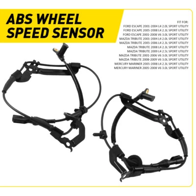2x Left Right Front ABS Wheel Speed Sensor For Mazda Tribute 2001-2006 V6 3.0L - Image 1 of 4