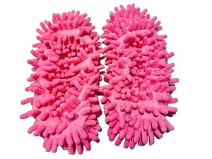 Duster Mop Lazy Shoe Covers Multifunction Pink Chenille Washable Reuseable - Picture 1 of 10