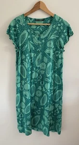 Gudrun Sjoden M T-Shirt Tunic Dress Green Fruit Print Cotton Summer Button Up - Picture 1 of 17