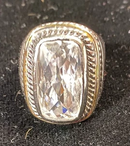 David Yurman Herrenring Kissenschliff Zargenfassung Quarz 15,38 gr Größe 8 - Bild 1 von 4