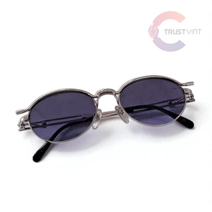 Jean Paul Gaultier 56-4172 Vintage Sunglasses Silver Frame Blue Lenses Eyewear - Picture 1 of 6