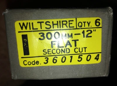 WILTSHIRE Hand Files 12" /300mm FLAT second cut Box of 6 (six) #3601504 - image 1 of 4