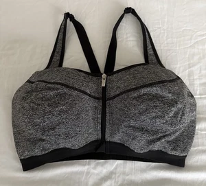 Victoria's Secret VSX Sport-BH grau & schwarz Reißverschluss vorne Bügel 36DD - Bild 1 von 4