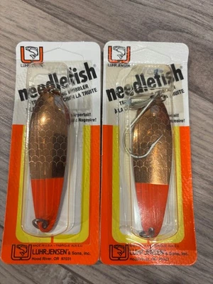2 pez aguja Luhr Jensen descontinuado pre rapala tamaño 3,5 cobre cabeza roja 3 pulgadas Foto 1 de 3