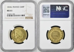 France - Louis-Philippe - 40 francs 1834 Bayonne - NGC MS 61 - Picture 1 of 1