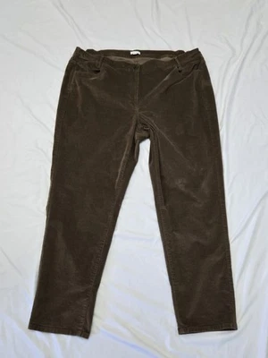 J Jill Corduroy Pants Size 22 Brown Cotton Stretch Elastic Waist - Image 1 of 4