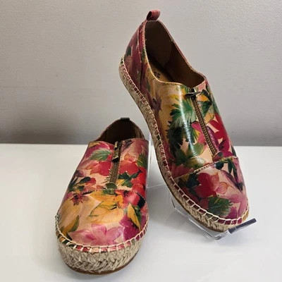 Patricia Nash Eva Alpargata Mocasín Zapato 10 Floral Cuero Boho Tropical Casa de Campo Foto 1 de 4