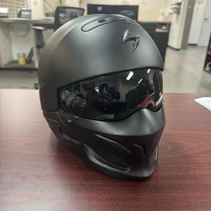USED Flat Matte Covert Helmet Black Large Motorcycle Helmet - Picture 1 of 6