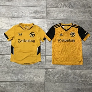 Bundle of 2 Wolverhampton Wanderers England Home Soccer Jersey’s Size 9/10 Kids - Picture 1 of 14