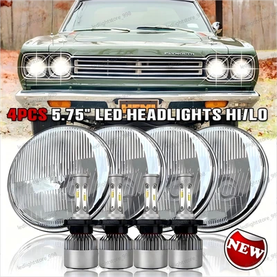 4 шт круглых светодиодных фар дальнего/ближнего света 5,75 дюйма для Plymouth Road Runner 1968-1974 США - Изображение 1 из 4