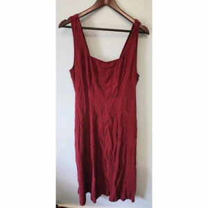 Universal Thread Maroon Zipper Back Square Neck Sleeveless Midi Dress Size XL - Picture 1 of 6