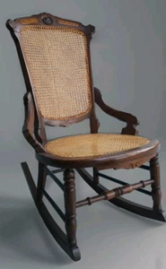 Eastlake 1890's Antique Cane Rocking Chair in Sold Working Condition So Charming - Picture 1 of 12