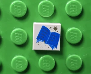 LEGO Harry Potter Tile Decorated HP 1x1 Blue Open Book Gold Stars 3070bpx8 4756 - Picture 1 of 1