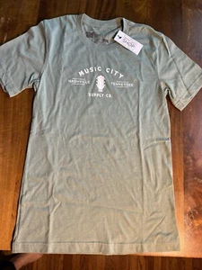 Supply Co Nashville Music City Guitar T-shirt Cotton Tee Green Sz S NWT - Picture 1 of 6