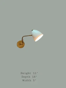 Retro Brass Swing Arm Wall Light - 1950s Adjustable Fixture - Picture 1 of 6