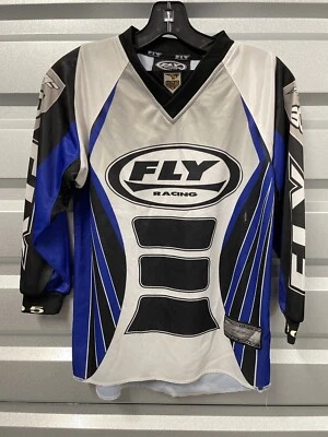 Camiseta deportiva de motocross Fly Racing juvenil grande niños azul manga larga Foto 1 de 4