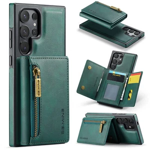 Retro PU Leather RFID Blocking Wallet Case For Samsung Galaxy S24 Ultra/S24/S23 - Picture 1 of 18