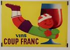 Saint Genies Vins Coup Francs 1950 Affiche Originale Vin Rugby Alcool
