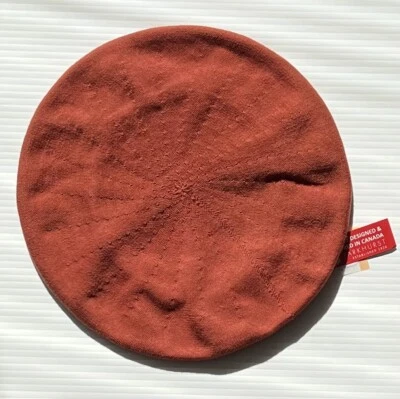 NUEVO CON ETIQUETAS Parkhurst Algodón Tejido 11.5” Boina Sombrero • Naranja Ladrillo • Estilo 30017 SUNGUARD Foto 1 de 2