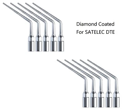 10X Diamond coated endodontic DTE SATELEC DENTAL SCALER Endo TIPS ED3D - Image 1 of 4