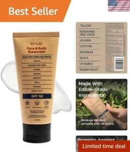 3 Unzen nicht fettende LSF 50 Sonnencreme | Natürliche, wasserfeste & unparfümierte Formel - Bild 1 von 8