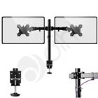 Double Twin Arm Desk Mount Bracket LCD Computer Monitor Stand 13?-27? Screen TV