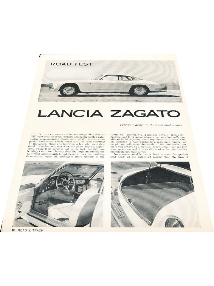 1960 Lancia Zagato Original Car Review and Specifications Print Article J411 Foto 1 de 1