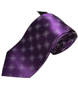NUEVO CON ETIQUETAS Corbata Para Hombre ALFANI 100% Seda Púrpura ASIAGO GRID Macy's Exclusiva 3.5" Ancho Foto 1 de 3