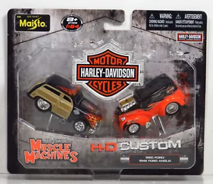 Maisto Harley Davidson H-D Custom 1950 Ford Woody 1948 Anglia Thames 1:64 - Picture 1 of 12