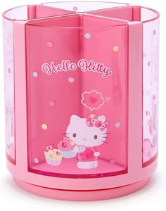 JAPÓN Sanrio Hello Kitty ROSA Organizador de Escritorio Bolígrafo Rodante Soporte Almacenamiento - Imagen 1 de 3
