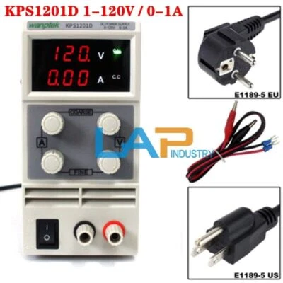 KPS1201D Adjustable DC Switching Power Supply 3-digit Display 1-120V/0-1A - Image 1 of 4