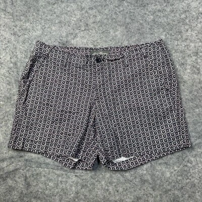 Pantalones Cortos Eddie Bauer Para Mujer 10 Azul Rojo Estampado Chino Frente Plano Algodón Elástico Foto 1 de 4