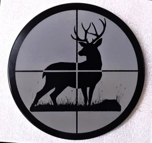 BUCK IN SCOPE, BILLET ALUMINUM HITCH PLUG COVER, 4" Rd - Picture 1 of 2