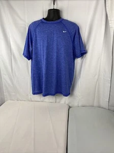 Nike Mens Dri-Fit Short Sleeve Athletic Shirt Blue XL - Picture 1 of 4