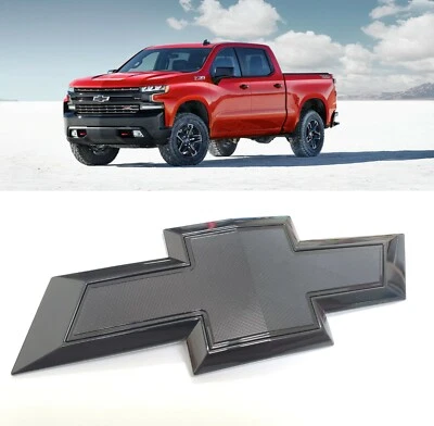 Chevrolet Silverado 1500 2019-2021 pajarita parrilla delantera emblema negro brillante  Foto 1 de 4
