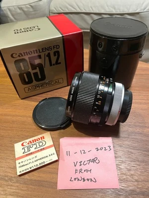 Canon FD 85mm f/1.2 S.S.C Aspherical/ASPH Vintage Prime Objektiv wie Canon K35 - Bild 1 von 4