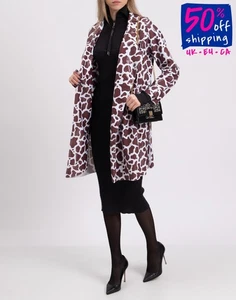 RRP €180 LA FILLE DES FLEURS Trench Coat Size S Giraffe Pattern Made in Italy - Picture 1 of 9