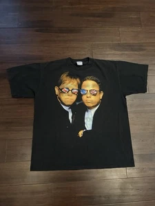 Elton John Billy Joel "Face to Face" Tour Black T-Shirt Vintage 1994 Size Large - Picture 1 of 6