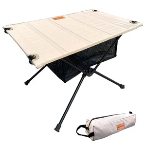 Camping Table with Folding Legs and Mesh Storage Basket for Food, Coffee, or ... - Picture 1 of 7