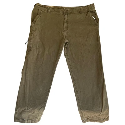G.H. Bass & Co. Men Canvas Work Pants Size 42x30 Taupe Brown Utility Straight  - Image 1 of 4