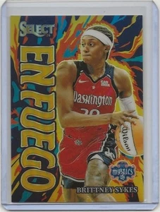 2024 Brittney Sykes /10 Panini Select Gold Prizm WNBA En Fuego #11 Mystics - Picture 1 of 2