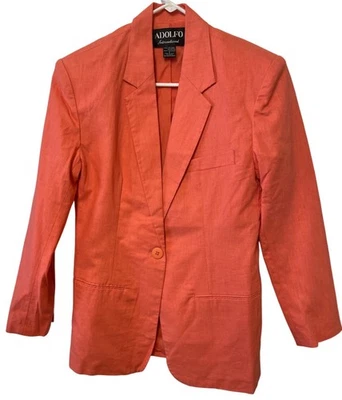 Blazer Mujer Coral Lino Talla 6 Clásico Preppy Sofisticado Foto 1 de 4