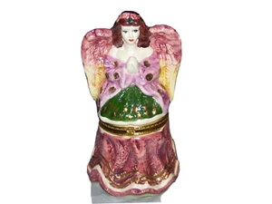 Hinged Angel Trinket / Jewelry Box Great Condition Please See Pics Vintage - Picture 1 of 12