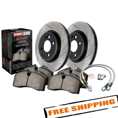 StopTech 977.33012F Sport Slotted Front Brake Kit for 2009-2011 Audi A4 Quattro — 第 1/3 张图片