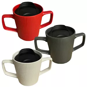 Boscul Two Handled Mug Sliding Lids For Disability Weaker Grip Arthritis Marked - Picture 1 of 9