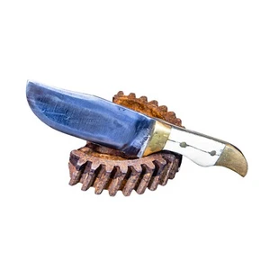 Apache Scalping Beaver Tail Knife Handcrafted Bone Handle 440 stainless steel - Picture 1 of 16