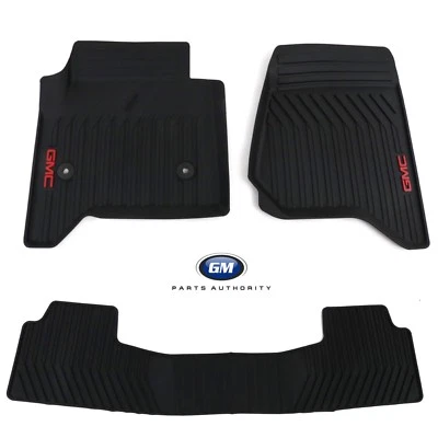 2015-2020 GMC Yukon Premium All Weather Front & 2nd Row Floor Mats Black OEM - Image 1 of 4